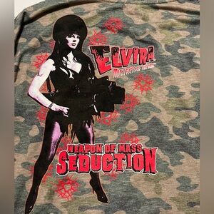 Elvira Kreepsville Graphic Camo Hoodie Size Small